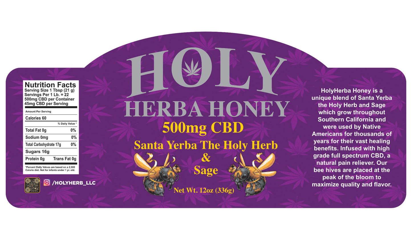 12oz HolyHerba Honey 500mg CBD