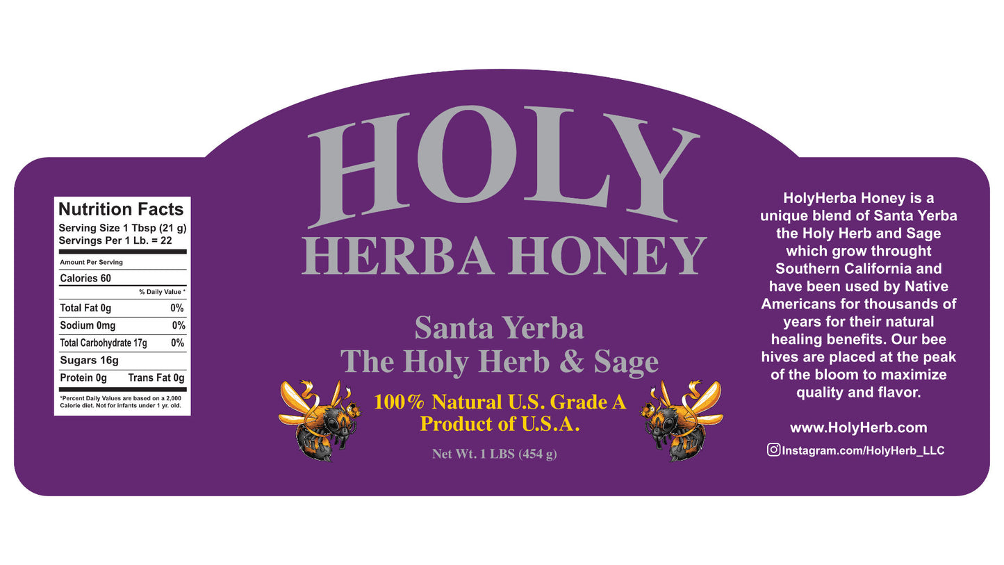 16oz HolyHerba Honey NO CBD